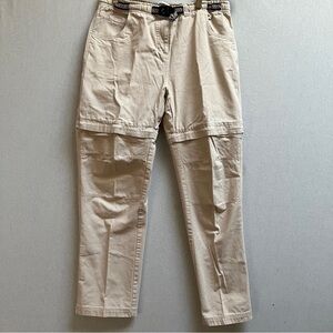 Sportif USA Convertible Hiking Pants Shorts Khaki Organic Cotton Size 6 Gorpcore